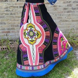 Eastern European Folk Colorful Boho Maxi Skirt